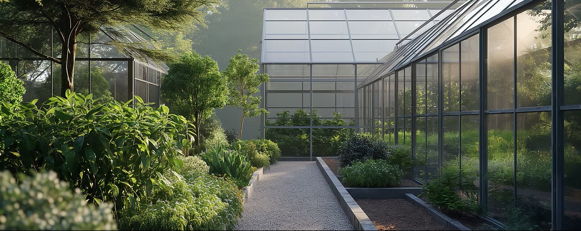 Greenhouse garden view